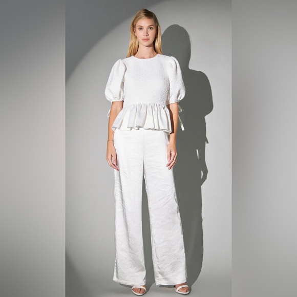 English Factory Textured Peplum Top - Picture 8 of 11